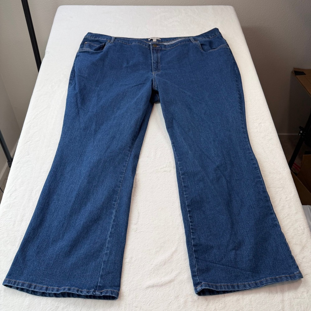Woman Within Bootcut Jeans Womens 30W Blue Good Stretch Denim 31-1724-9